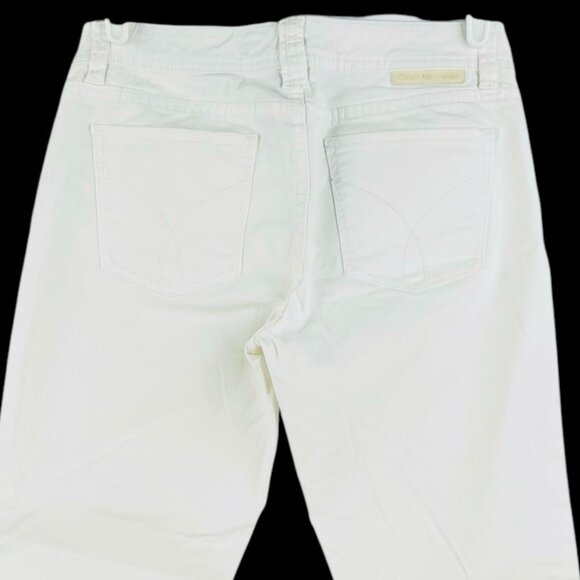 Calvin Klein Jeans Women's White Skinny Crop Jeans Size 2 Stretch Low Rise - Picture 4 of 12